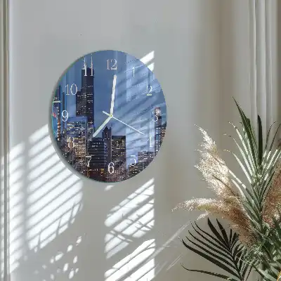 Kulaté skleněné hodiny na stěnu Horizont