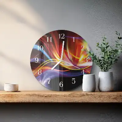 Kulaté skleněné hodiny na zeď Abstraktní umění