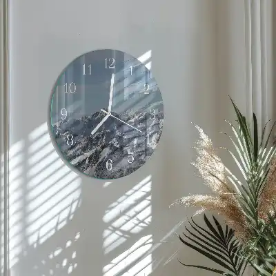 Nástěnné hodiny skleněné kulaté Hory