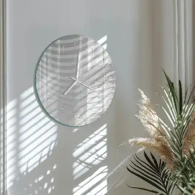 Kulaté skleněné hodiny na zeď Abstraktní linie