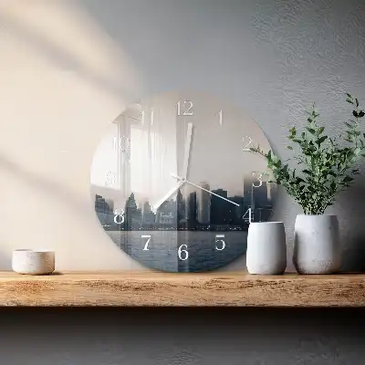 Kulaté skleněné hodiny na zeď Horizont
