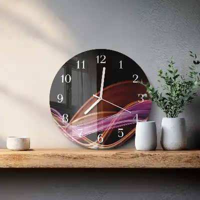 Kulaté skleněné hodiny na zeď Abstraktní umění