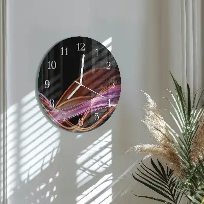 Kulaté skleněné hodiny na zeď Abstraktní umění