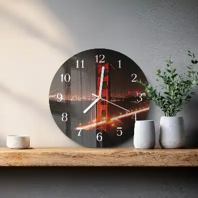 Kulaté skleněné hodiny na stěnu Most