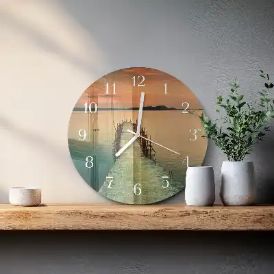 Kulaté skleněné hodiny na stěnu Síť