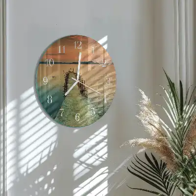 Kulaté skleněné hodiny na stěnu Síť
