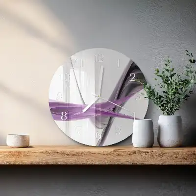 Hodiny s fotkou skleněné kulaté Abstraktní kouř