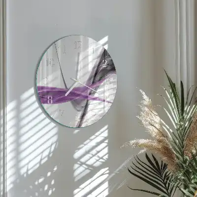 Hodiny s fotkou skleněné kulaté Abstraktní kouř