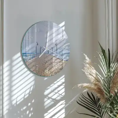 Hodiny na skle kulaté Molo