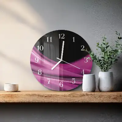 Kulaté skleněné hodiny na stěnu Abstraktní linie