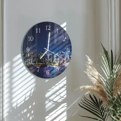 Hodiny s fotkou skleněné kulaté Horizont