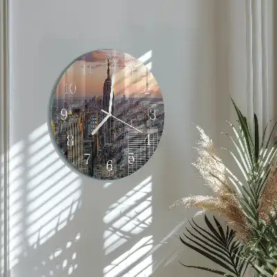 Nástěnné hodiny skleněné kulaté Horizont