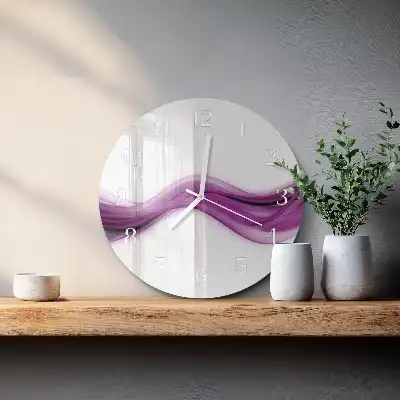 Kulaté skleněné hodiny na stěnu Abstraktní linie