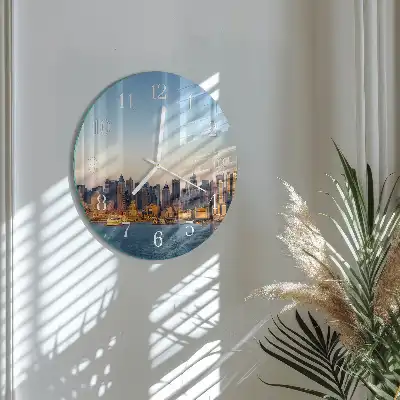 Nástěnné hodiny skleněné kulaté Horizont