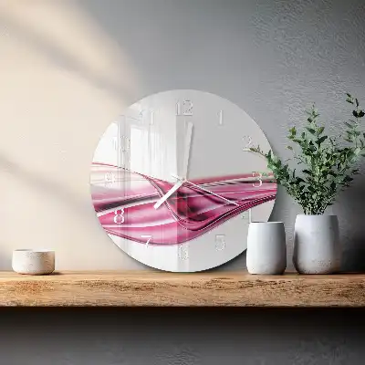 Kulaté skleněné hodiny na zeď Abstraktní linie