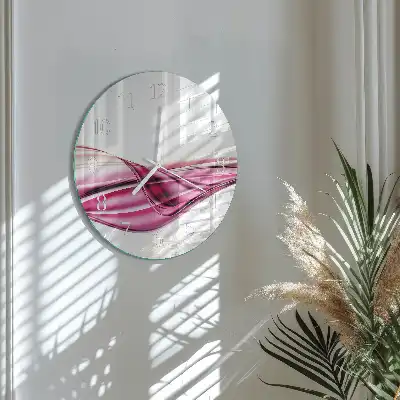 Kulaté skleněné hodiny na zeď Abstraktní linie