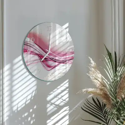 Hodiny s fotkou skleněné kulaté Abstraktní umění