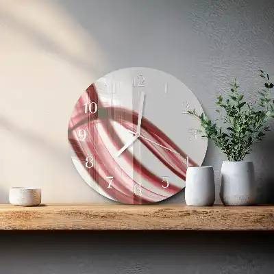 Hodiny s fotkou skleněné kulaté Abstraktní linie
