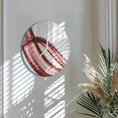 Hodiny s fotkou skleněné kulaté Abstraktní linie