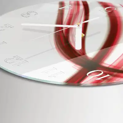 Hodiny s fotkou skleněné kulaté Abstraktní linie
