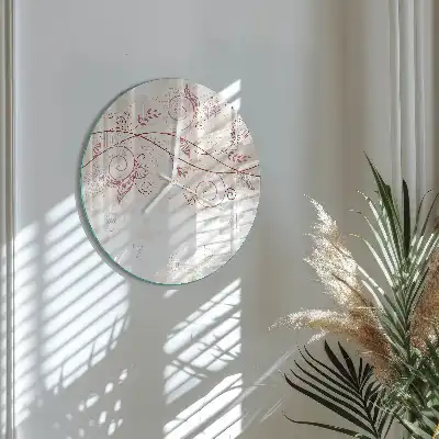 Nástěnné hodiny skleněné kulaté Floristické umění