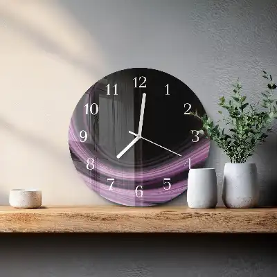 Kulaté skleněné hodiny na stěnu Abstraktní linie