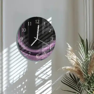 Kulaté skleněné hodiny na stěnu Abstraktní linie