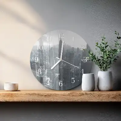 Kulaté skleněné hodiny na zeď Horizont