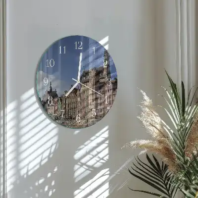 Kulaté skleněné hodiny na stěnu Gdaňsk