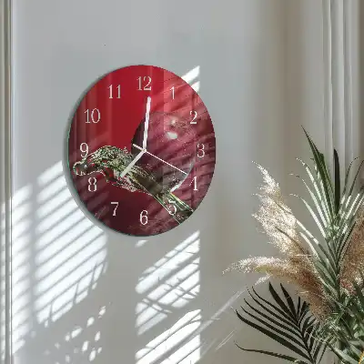 Nástěnné hodiny skleněné kulaté Jablko