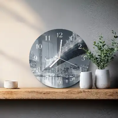 Kulaté skleněné hodiny na stěnu Most