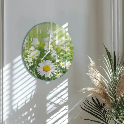 Hodiny na skle kulaté Sedmikrásky