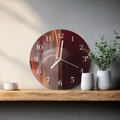 Kulaté skleněné hodiny na stěnu Abstraktní linie