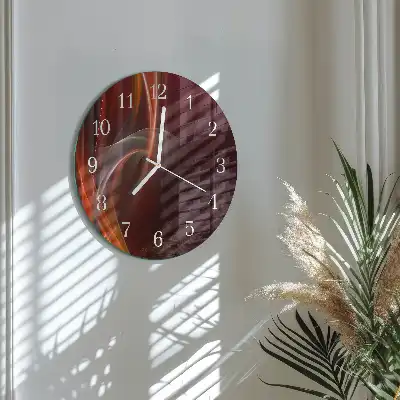 Kulaté skleněné hodiny na stěnu Abstraktní linie