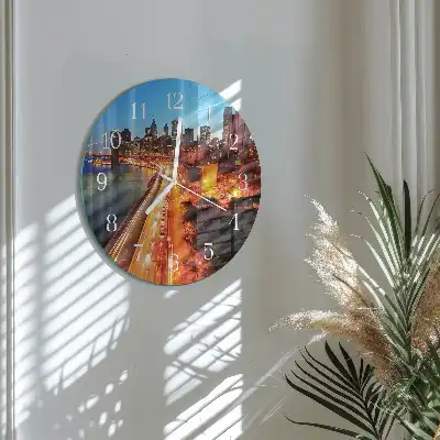 Kulaté skleněné hodiny na zeď Horizont