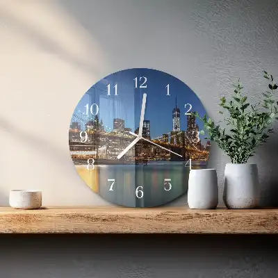 Hodiny s fotkou skleněné kulaté Horizontální most
