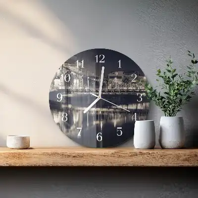Nástěnné hodiny skleněné kulaté Most
