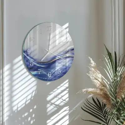 Hodiny na skle kulaté Abstraktní linie