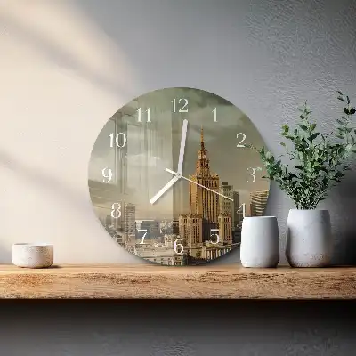 Nástěnné hodiny skleněné kulaté Varšava