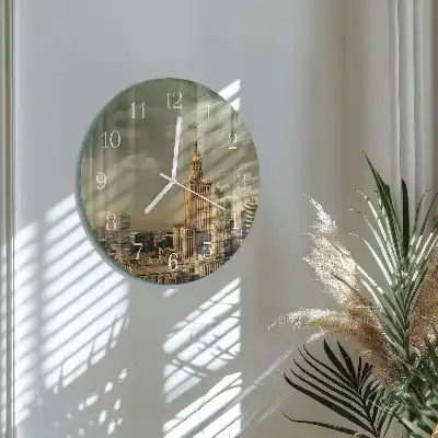 Nástěnné hodiny skleněné kulaté Varšava