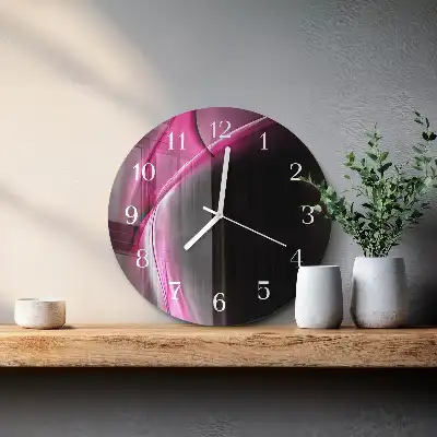 Nástěnné hodiny skleněné kulaté Abstraktní linie