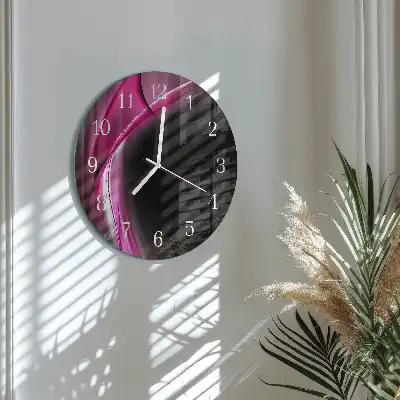 Nástěnné hodiny skleněné kulaté Abstraktní linie