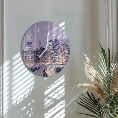 Kulaté skleněné hodiny na zeď Horizont
