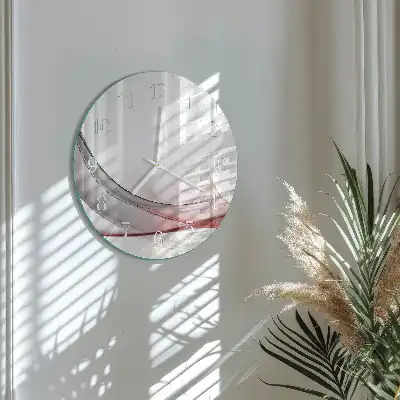 Hodiny s fotkou skleněné kulaté Abstrakce
