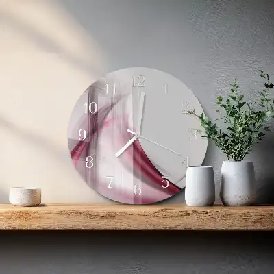 Kulaté skleněné hodiny na stěnu Abstraktní linie