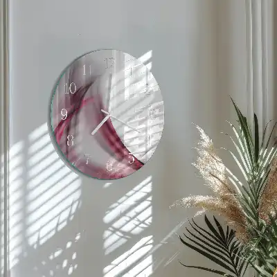 Kulaté skleněné hodiny na stěnu Abstraktní linie