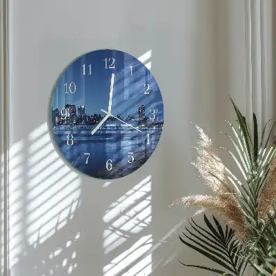Nástěnné hodiny skleněné kulaté Horizont