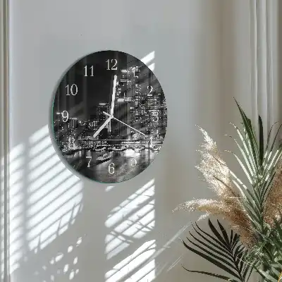 Hodiny s fotkou skleněné kulaté Horizont