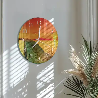 Kulaté skleněné hodiny na zeď Most