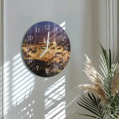 Hodiny s fotkou skleněné kulaté Budapešť